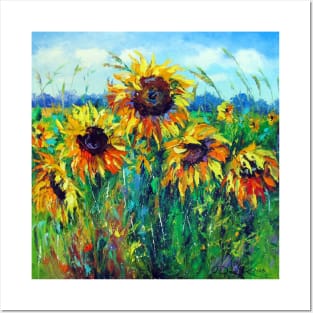 Sunflowers and the wind Posters and Art